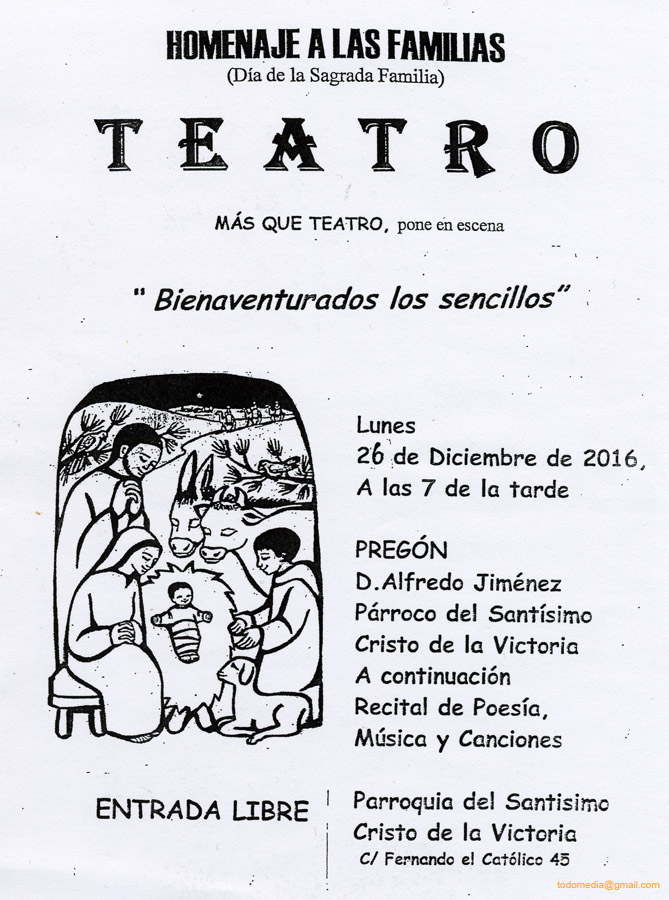 161226 (00 0) Festival de las familias 2016 en el Xto Cartel anunciador